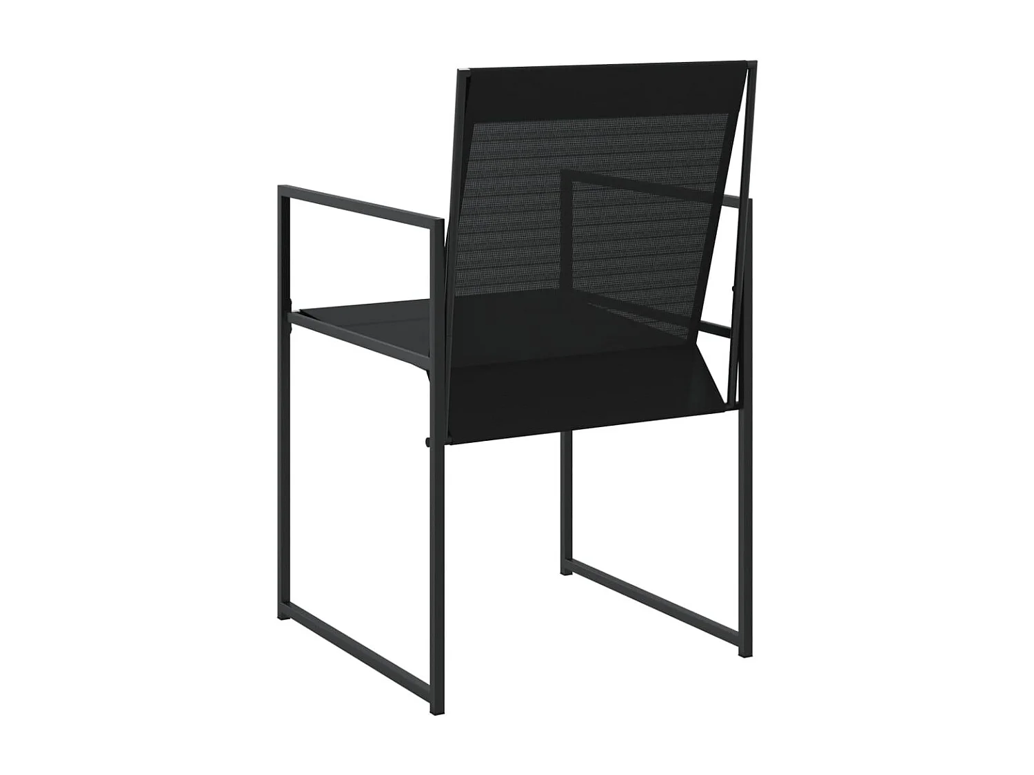 Chaises de jardin 4 pcs noir acier et textilène