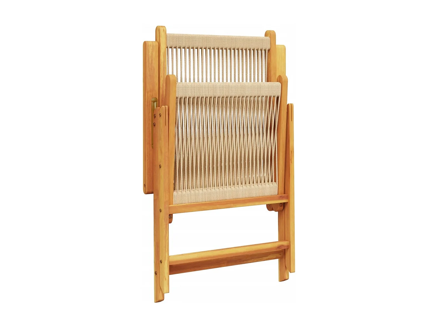 Gartenliegestühle 6er Set beige massives Akazienholz