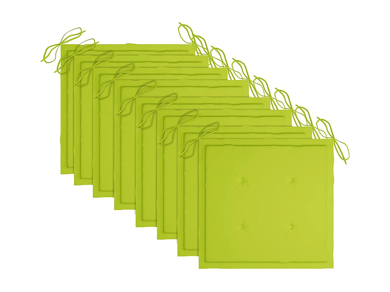 Chaises pliables de jardin lot de 8 avec coussins Bois d'acacia