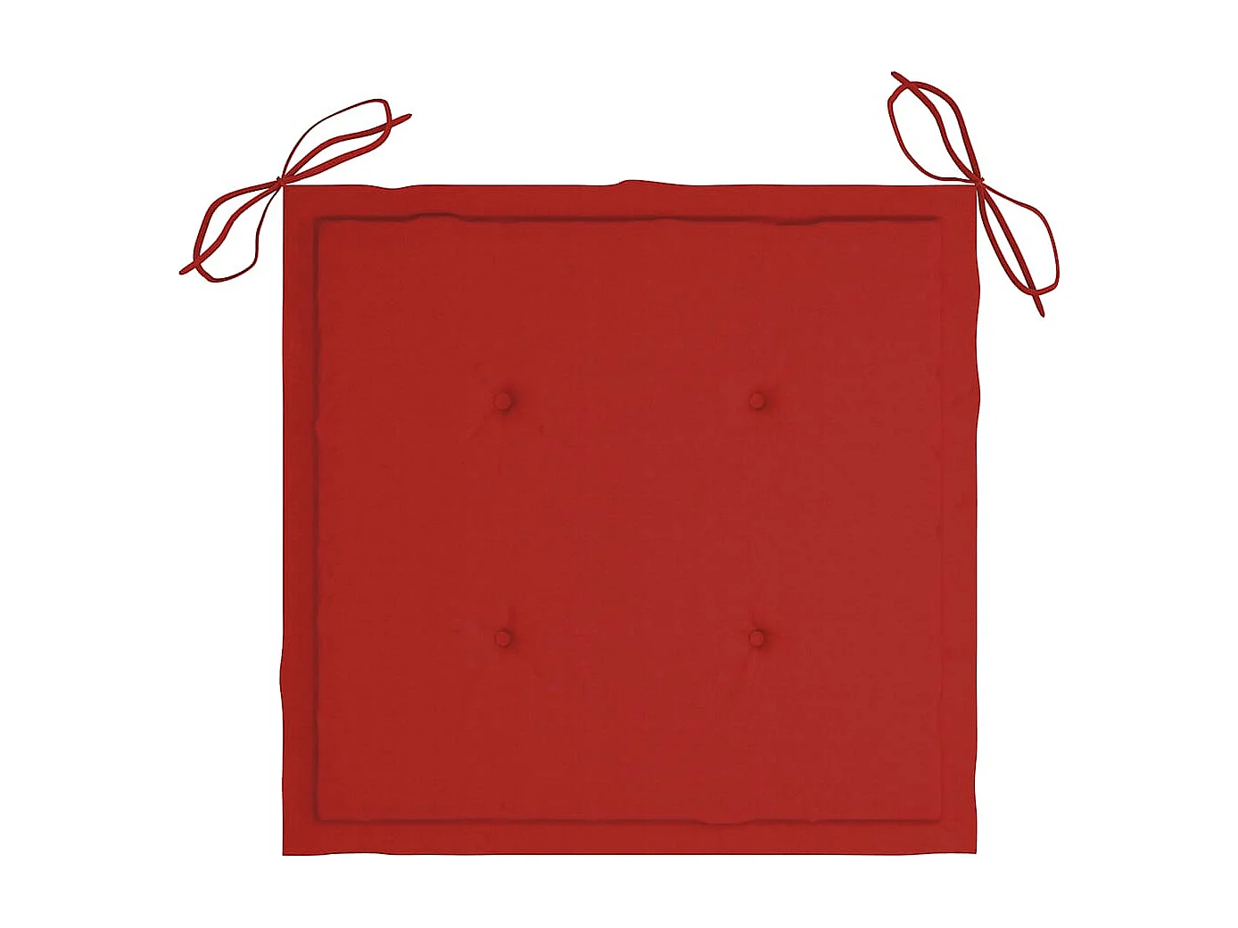 Chaises de jardin avec coussins rouge lot de 8 Teck massif