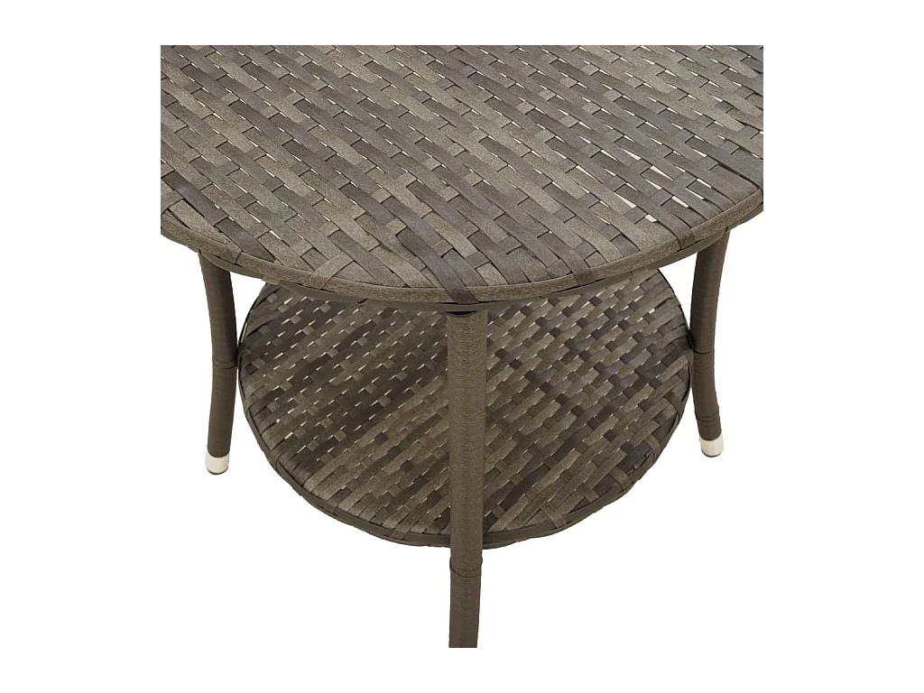 Set van 2 verstelbare tuinstoelen en gevlochten kunsthars tafel