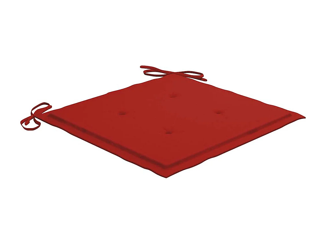 Chaises de jardin lot de 8 avec coussins rouge Bois teck massif