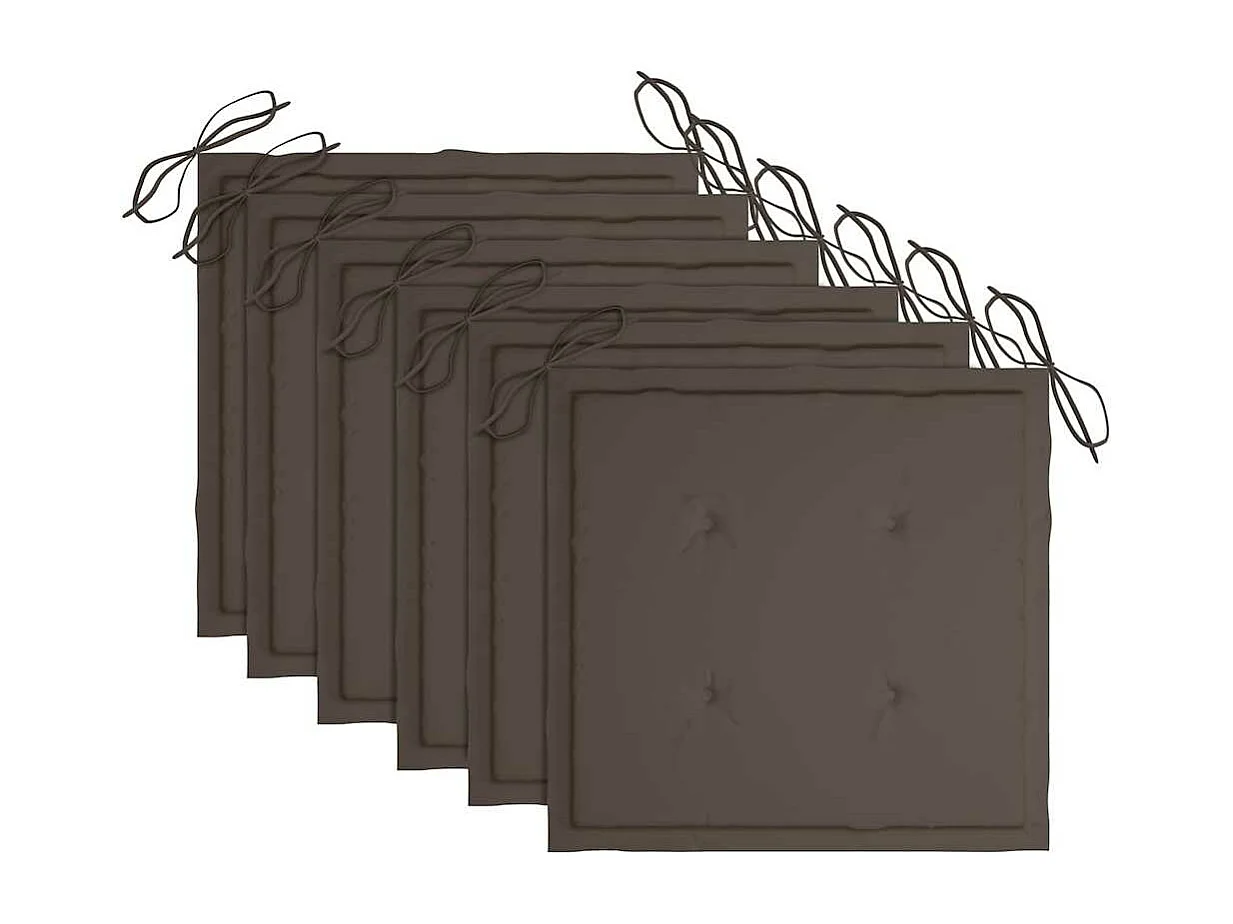 Stapelbare Gartenstühle mit Kissen 6er-Set aus massivem Teakholz