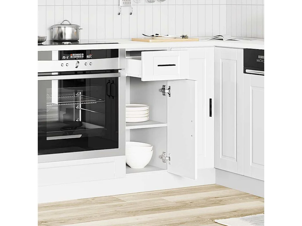 Armoire de cuisine Porto blanc bois d'ingénierie