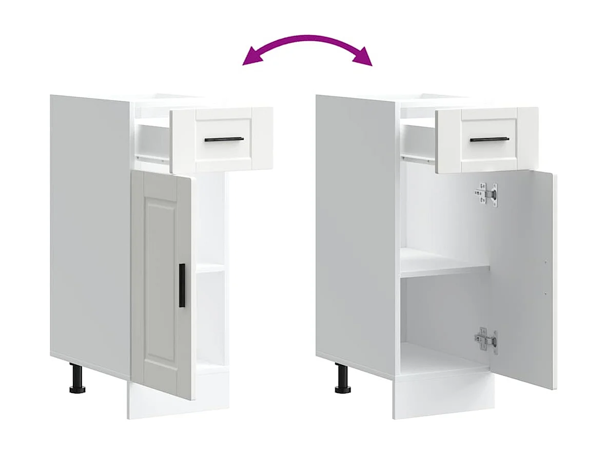 Armoire de cuisine Porto blanc bois d'ingénierie