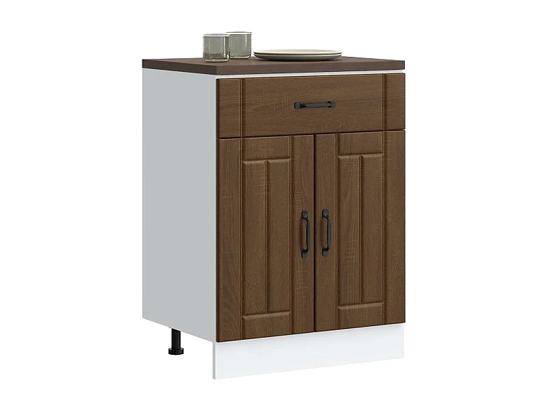 Mobile da cucina Lucca in rovere marrone, legno ingegnerizzato