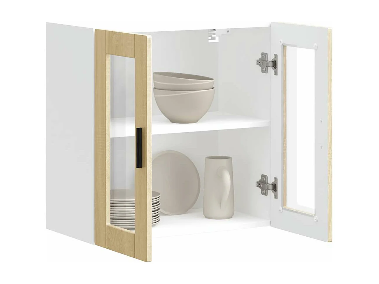 Armoire murale de cuisine et porte en verre Porto chêne sonoma