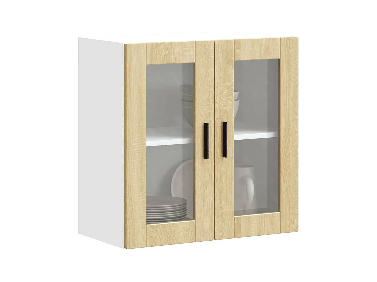 Armoire murale de cuisine et porte en verre Porto chêne sonoma