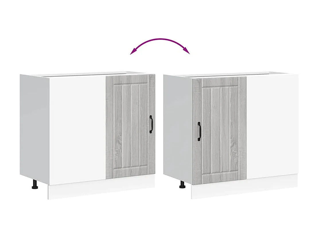 Meuble de base de lavabo Lucca sonoma gris bois d'ingénierie