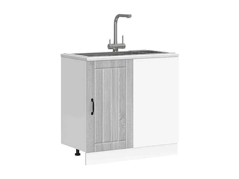 Meuble de base de lavabo Lucca sonoma gris bois d'ingénierie