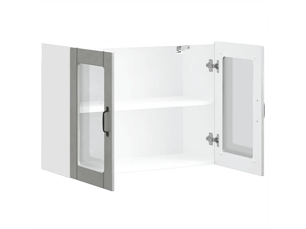 Armoire murale de cuisine avec porte en verre Lucca gris béton