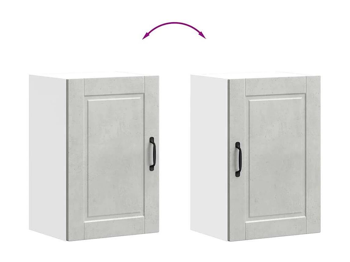 Mueble de pared para cocina de madera de ingeniería gris hormigón Porto