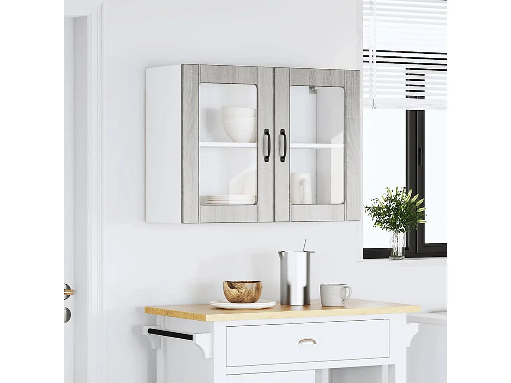 Lucca Sonoma Küchenwandschrank und Glastür, Grau