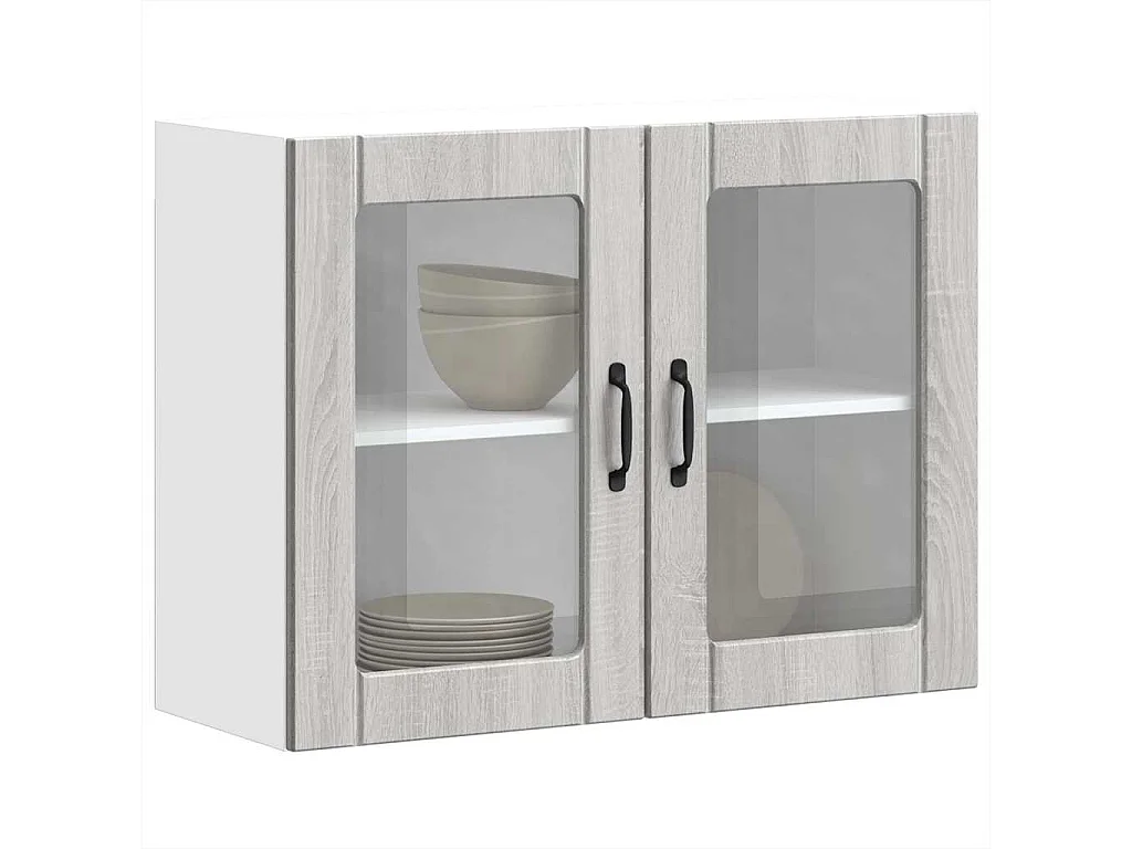 Lucca Sonoma Küchenwandschrank und Glastür, Grau