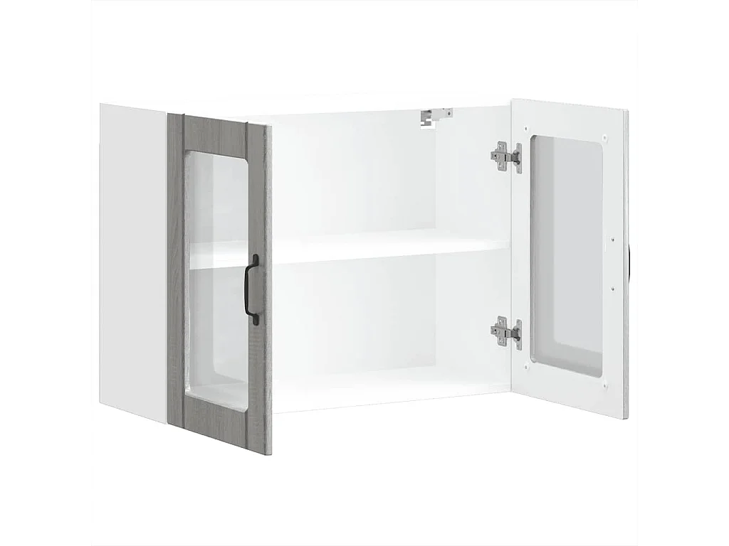 Armoire murale de cuisine et porte en verre Lucca sonoma gris