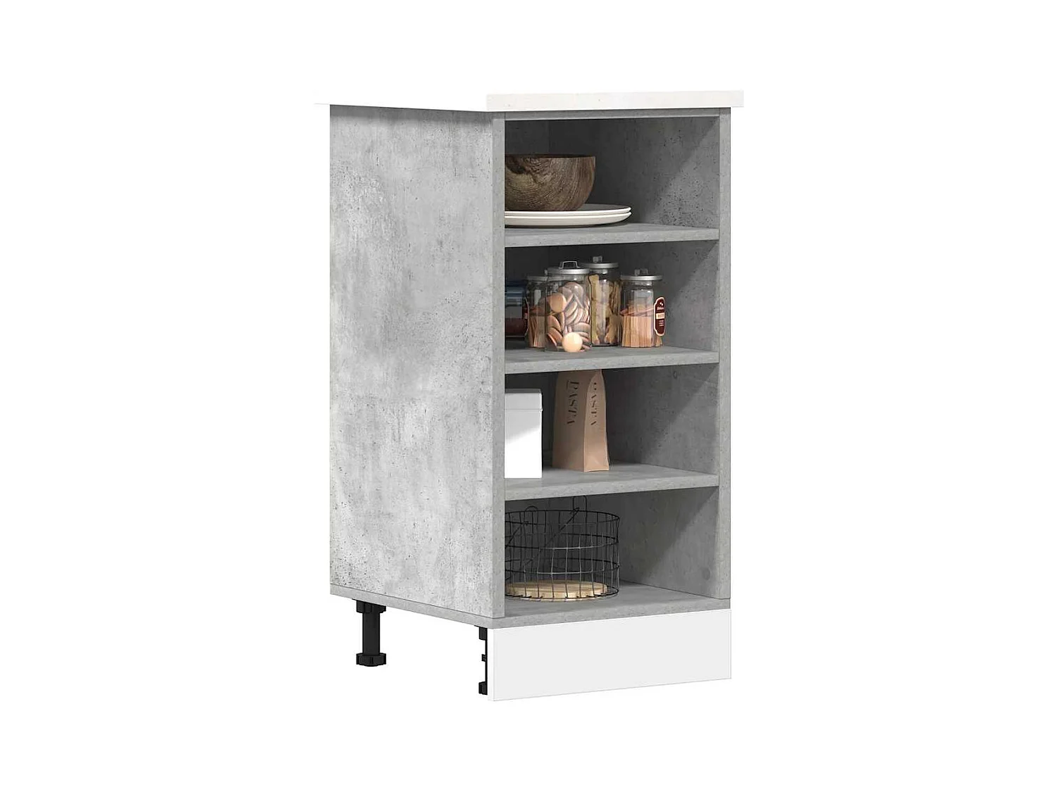 Mobiletto da pavimento grigio cemento 40x44,5x81,5cm in legno ingegnerizzato
