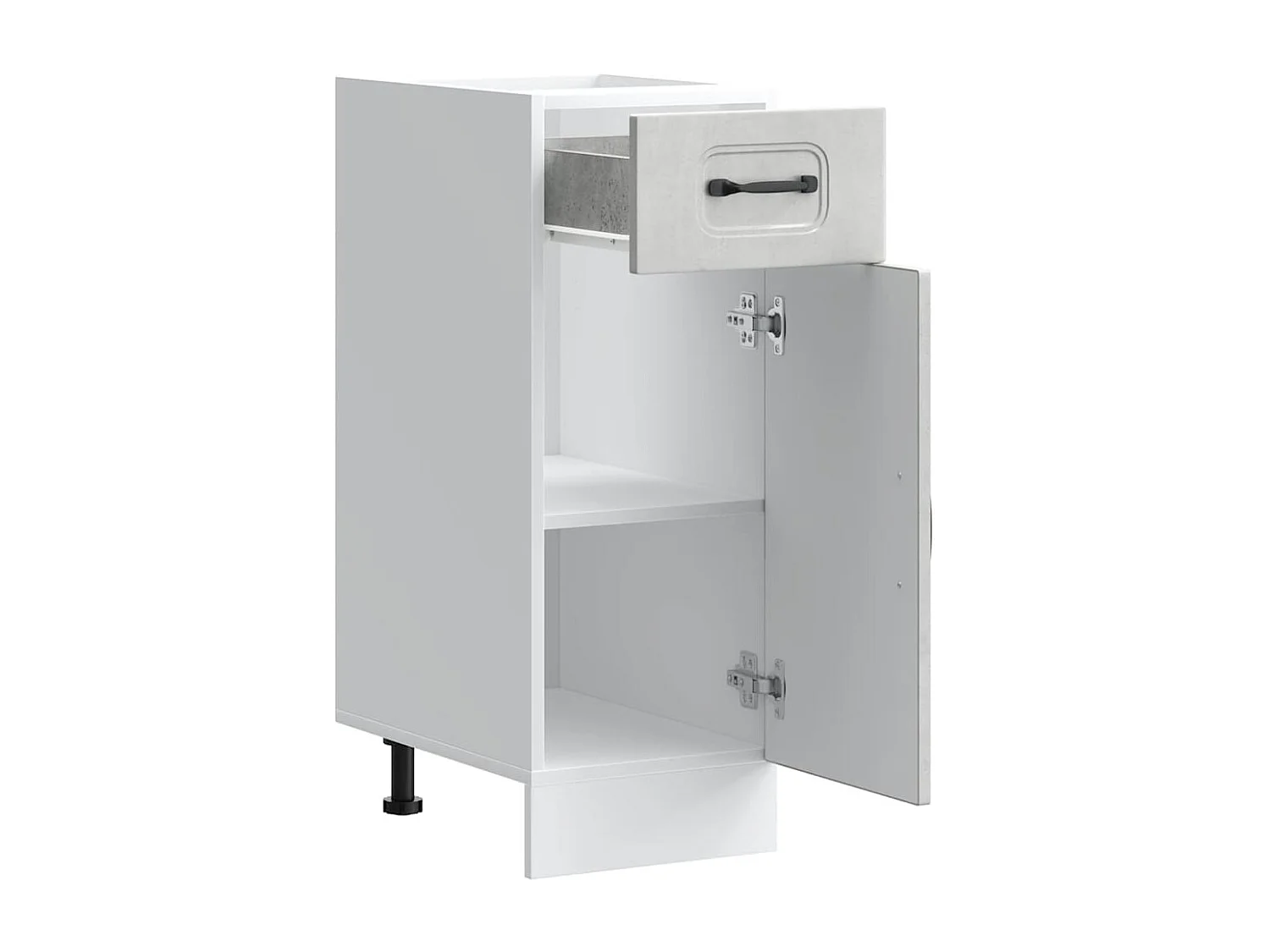 Armoire de cuisine Kalmar gris béton bois d'ingénierie