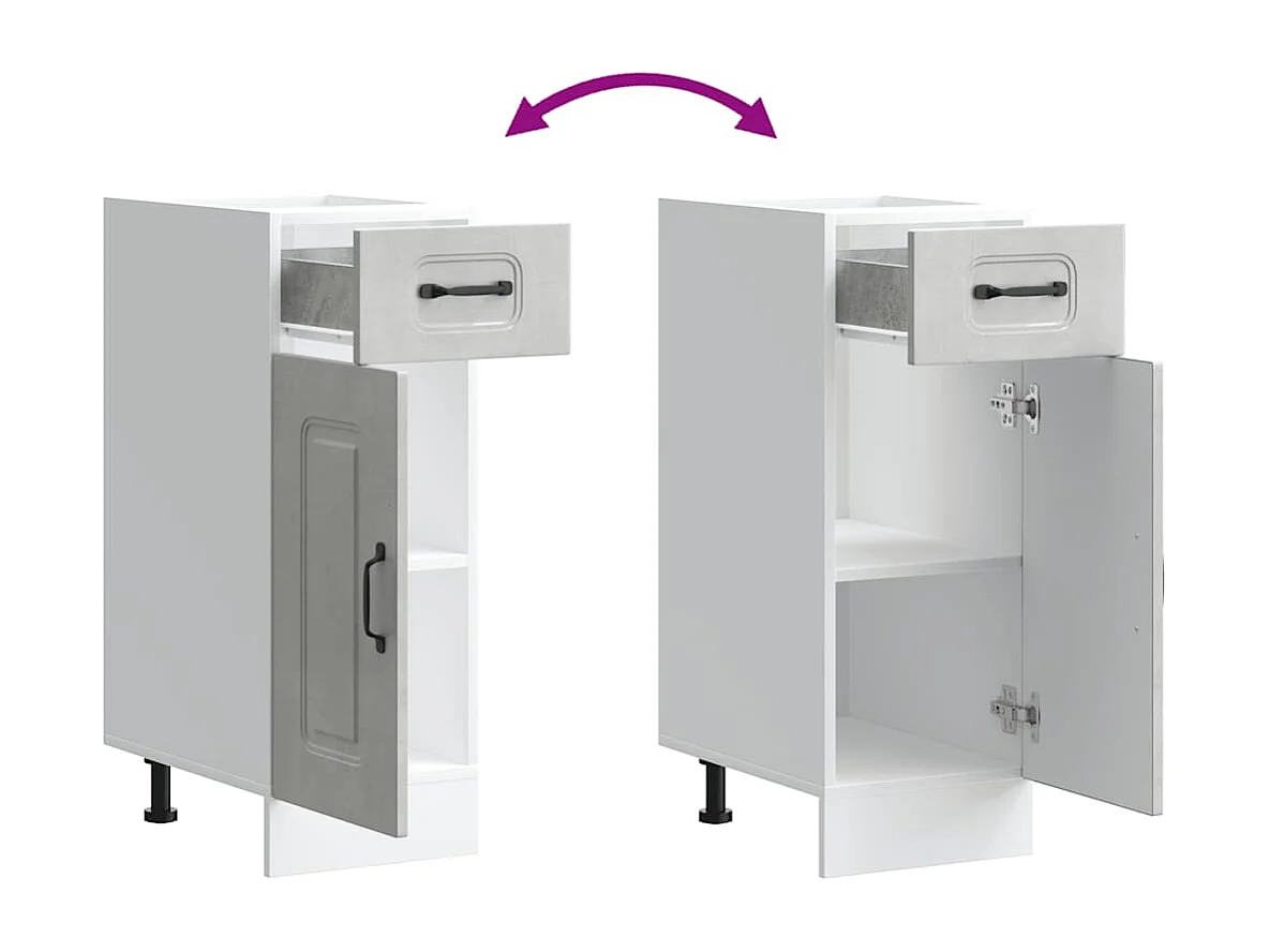 Kalmar keukenkast betongrijs bewerkt hout