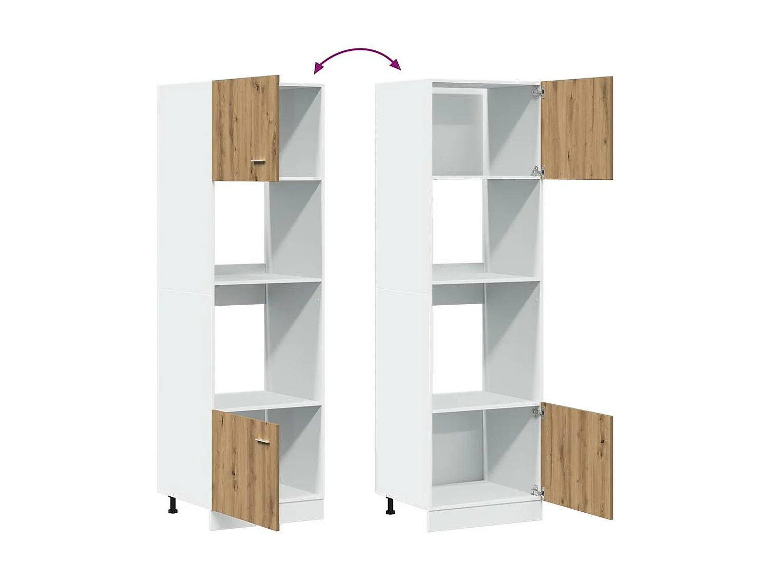 Mobile microonde rovere artigianale 60x57x207 cm