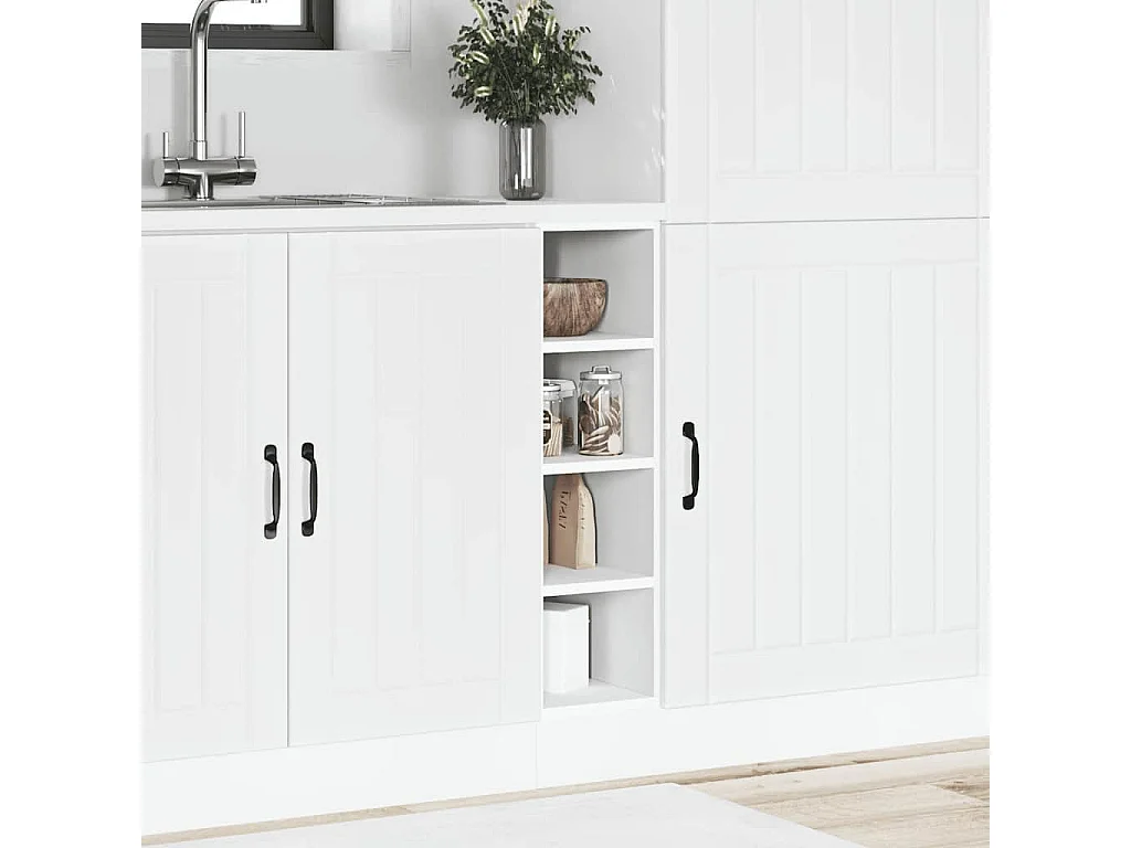 Mobiletto bianco da pavimento 20x44,5x81,5 cm in legno ingegnerizzato