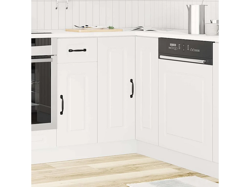 Mobile angolare da cucina in legno ingegnerizzato bianco Kalmar