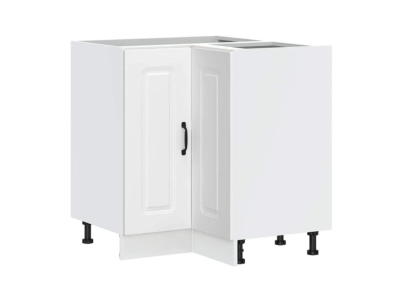 Armoire d'angle de cuisine Kalmar blanc bois d'ingénierie