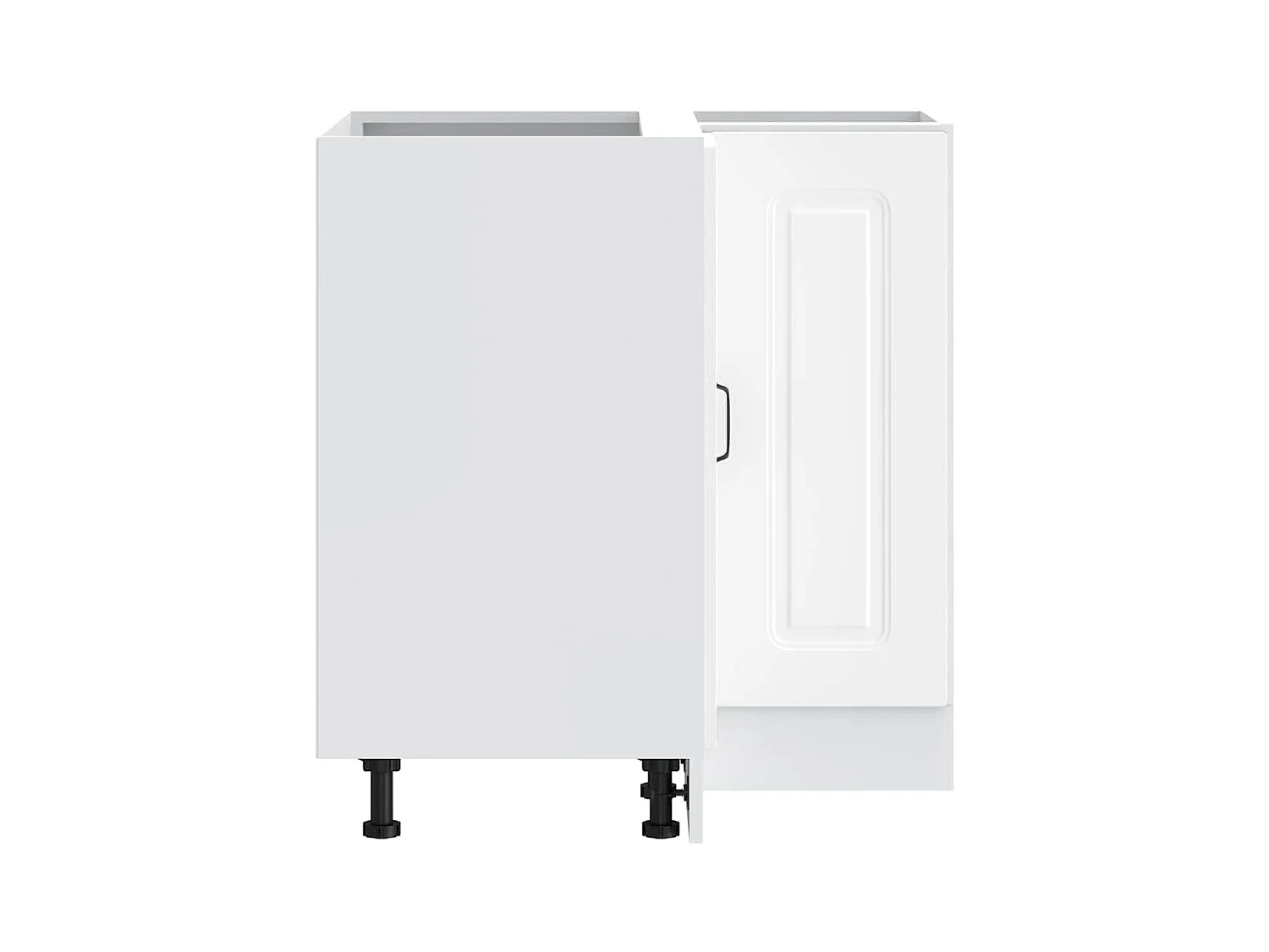 Armoire d'angle de cuisine Kalmar blanc bois d'ingénierie