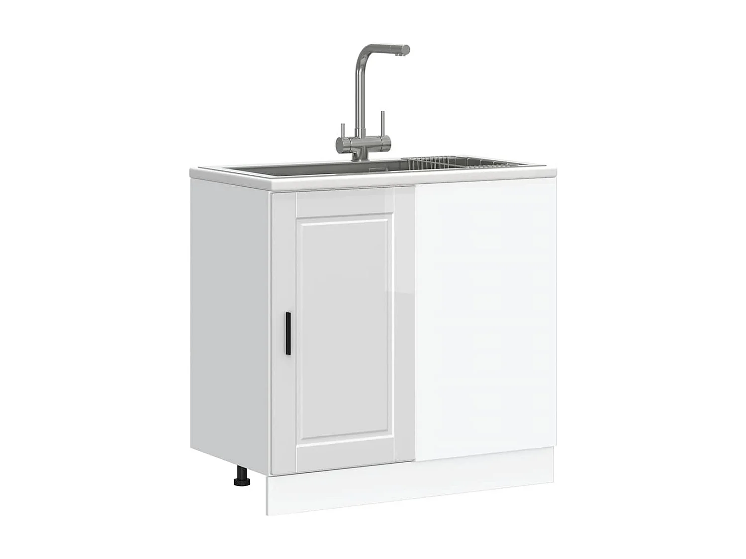 Armoire de cuisine Porto blanc brillant bois ingénierie