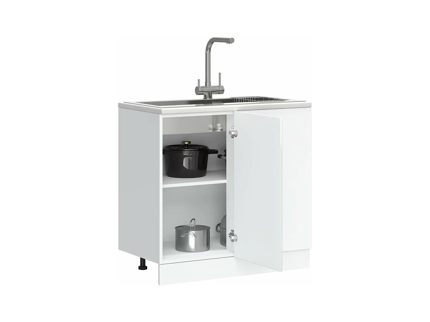 Mobile da cucina in legno ingegnerizzato lucido bianco Porto