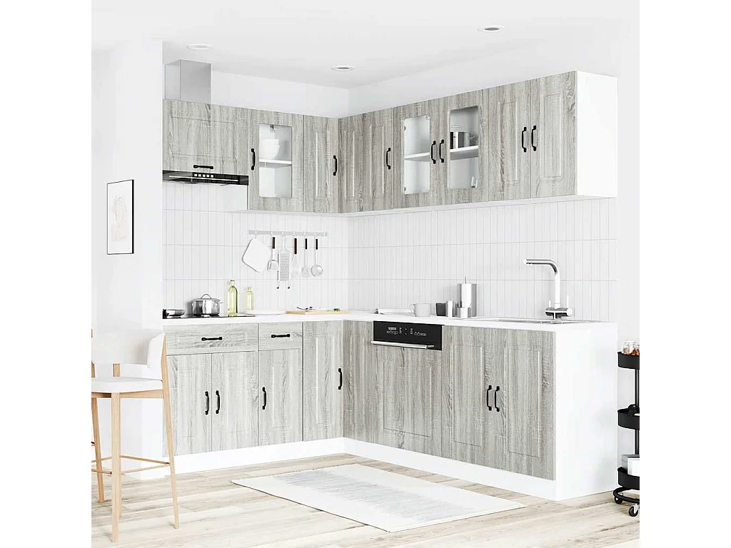 Ensemble d'armoires de cuisine 11 pcs Kalmar bois d'ingénierie