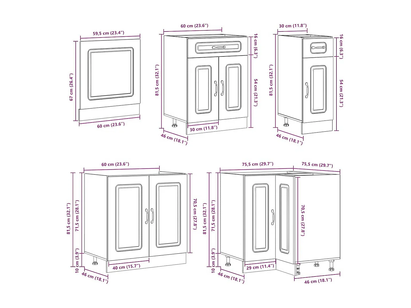 Ensemble d'armoires de cuisine 11 pcs Kalmar bois d'ingénierie