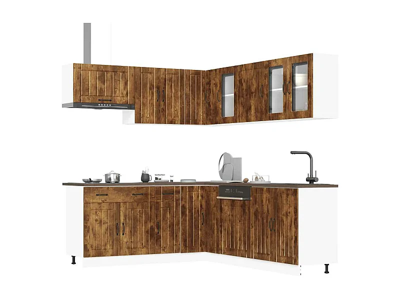 Ensemble d'armoires de cuisine 11 pcs Lucca bois d'ingénierie