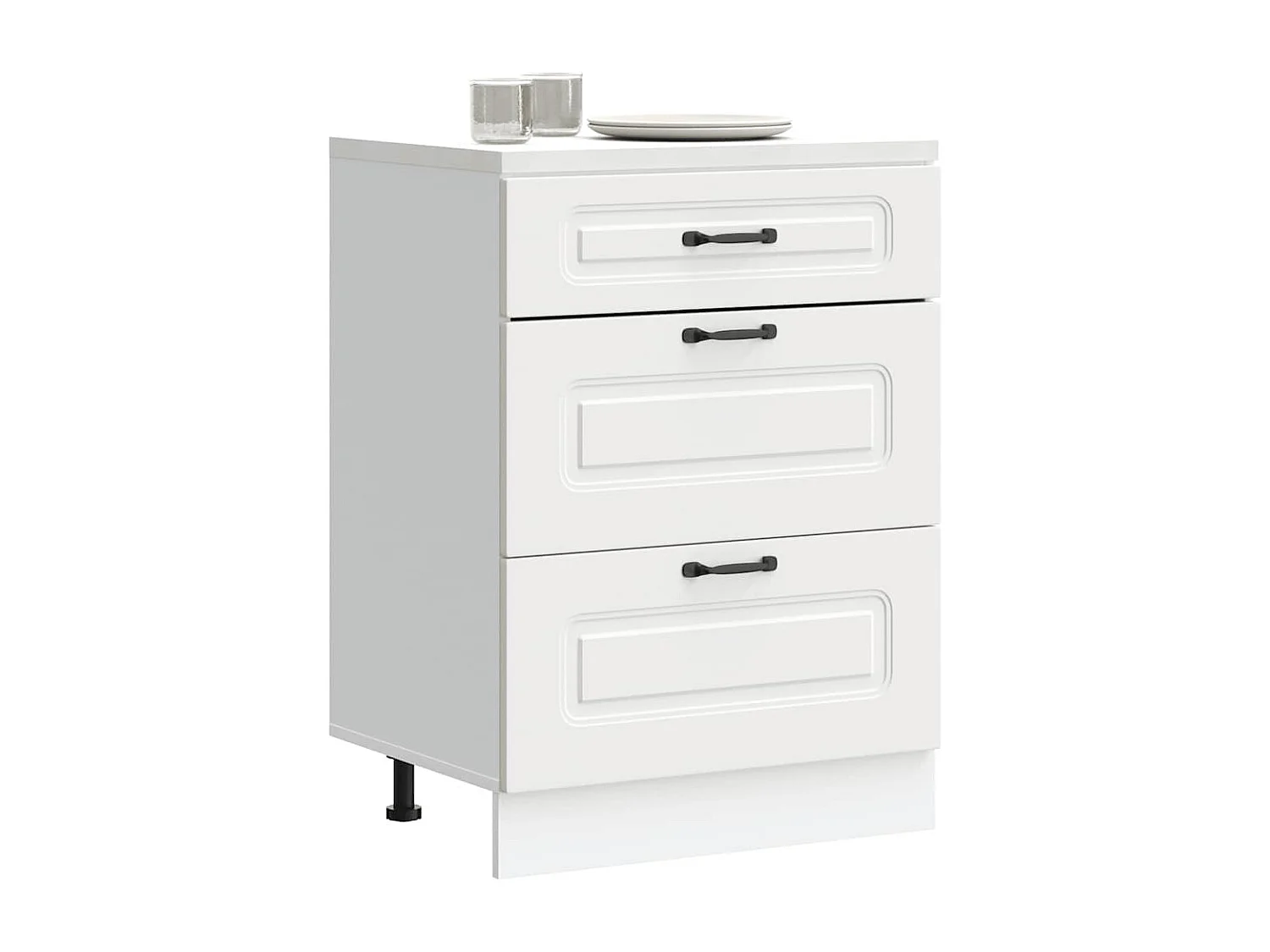 Gabinete de cocina de madera de ingeniería blanca Kalmar