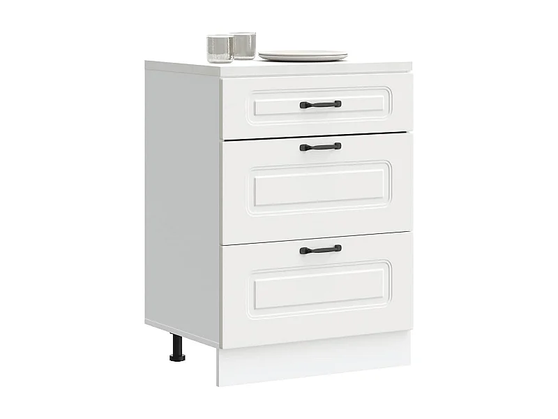 Gabinete de cocina de madera de ingeniería blanca Kalmar