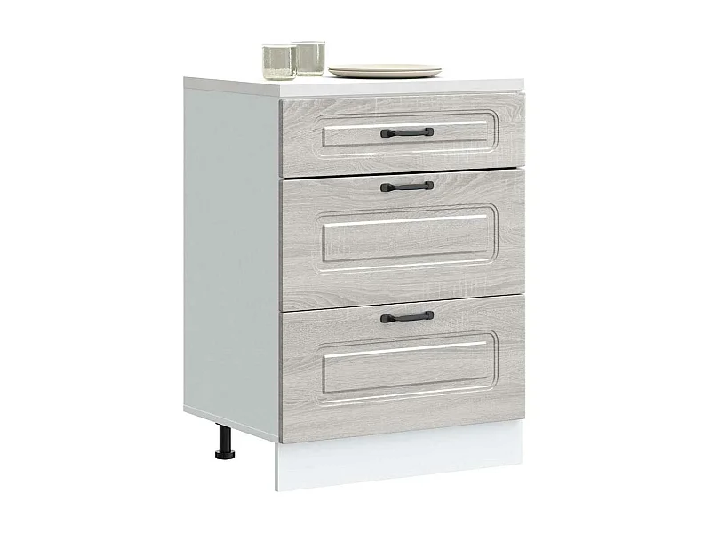 Armoire de cuisine Kalmar sonoma gris bois d'ingénierie