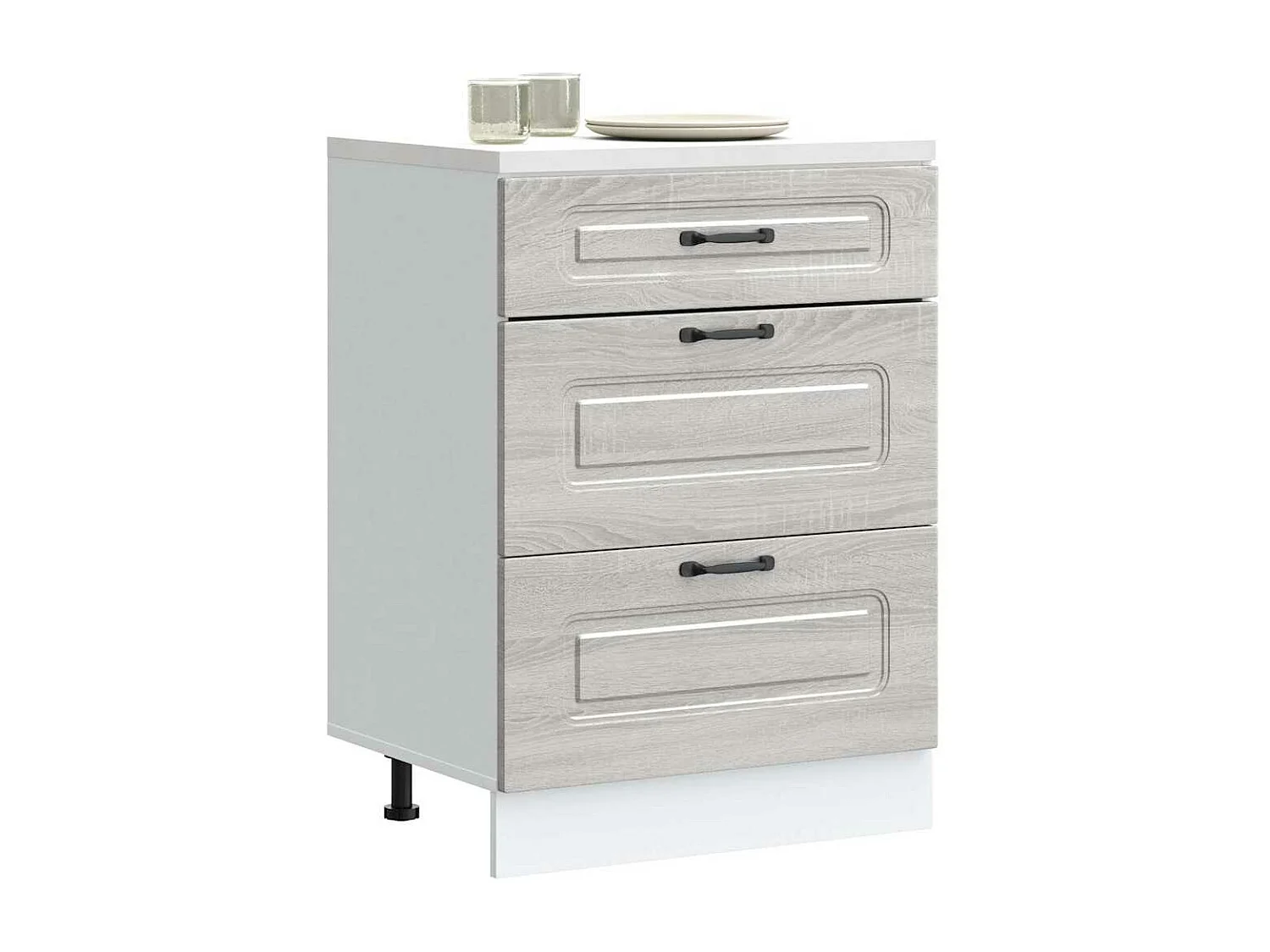 Armoire de cuisine Kalmar sonoma gris bois d'ingénierie