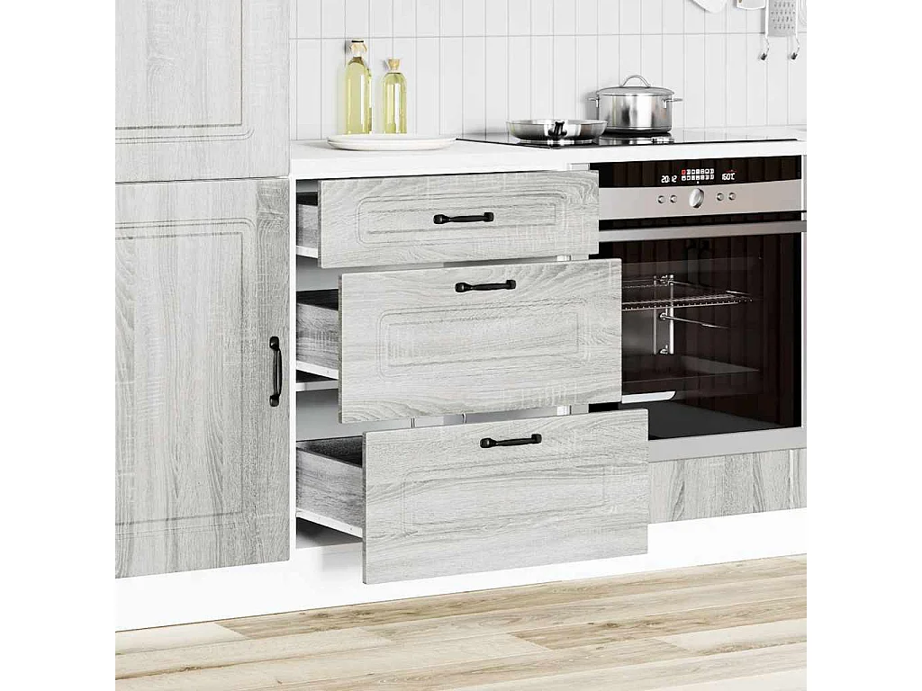 Armoire de cuisine Kalmar sonoma gris bois d'ingénierie