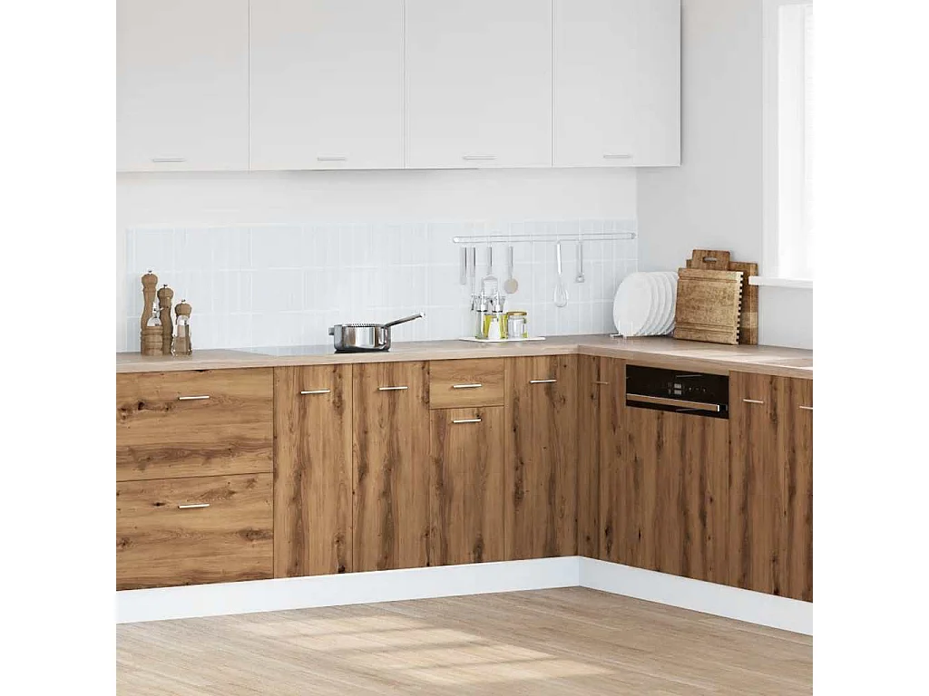 Mobiletto da terra con cassetto, rovere artigianale 40x46x81,5 cm