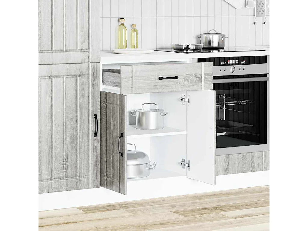 Armoire de cuisine Lucca sonoma gris bois ingénierie