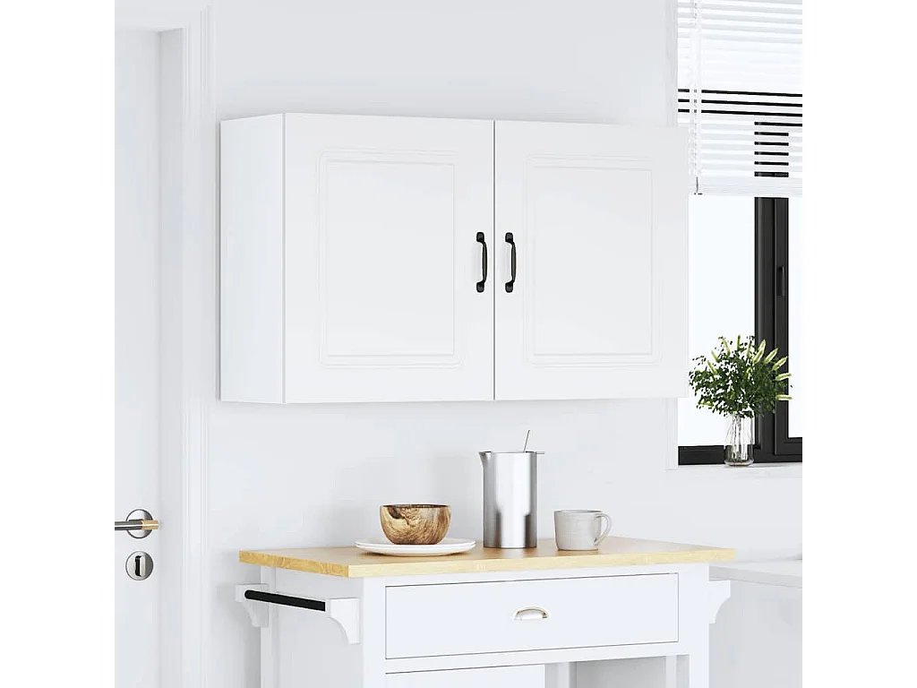 Armoires murales de cuisine 2pcs Kalmar blanc bois d'ingénierie