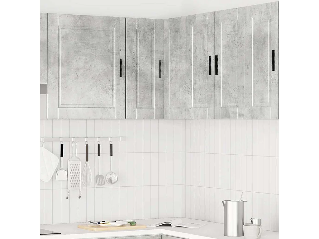 Mobiletto angolare da cucina in cemento grigio Porto