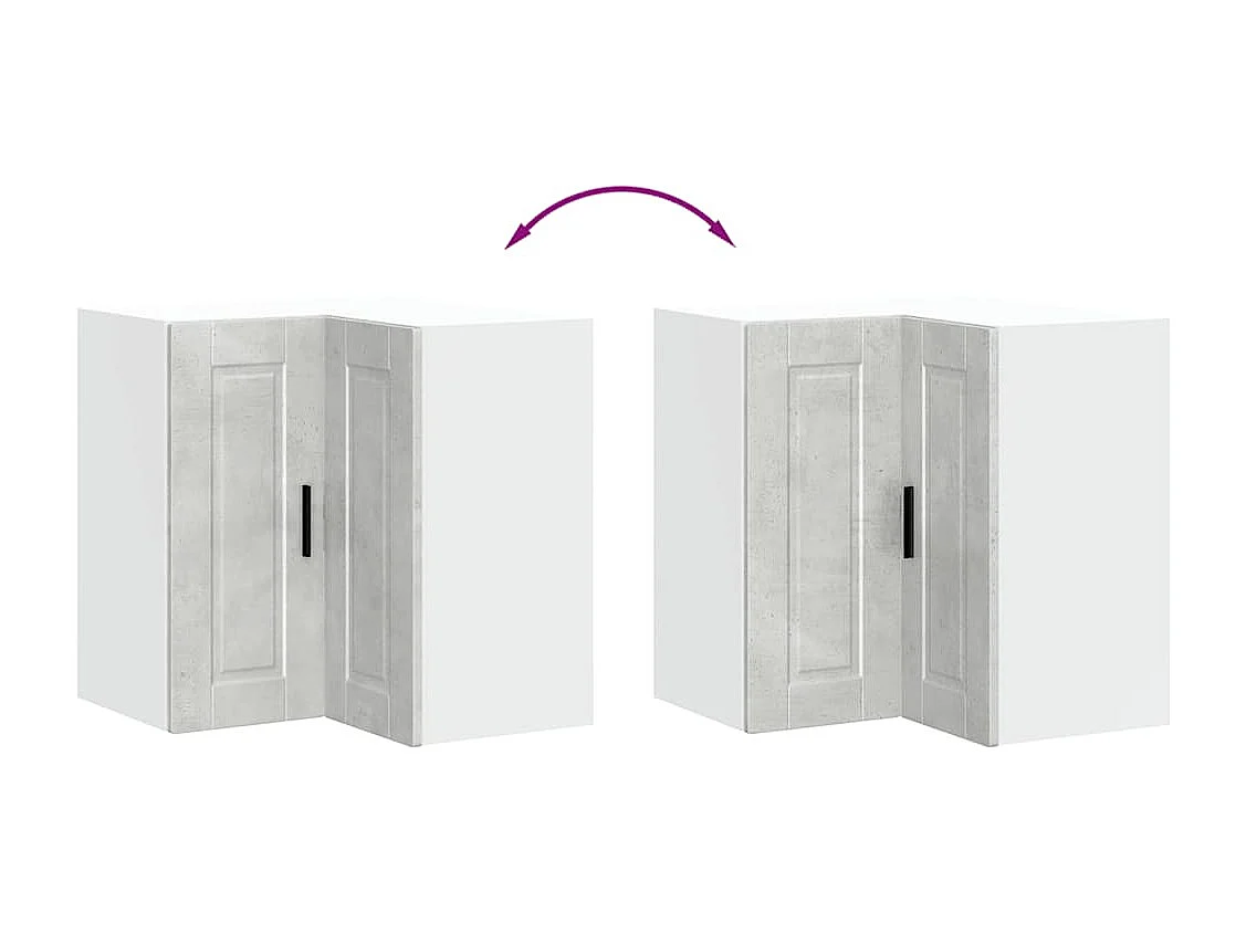 Mobiletto angolare da cucina in cemento grigio Porto