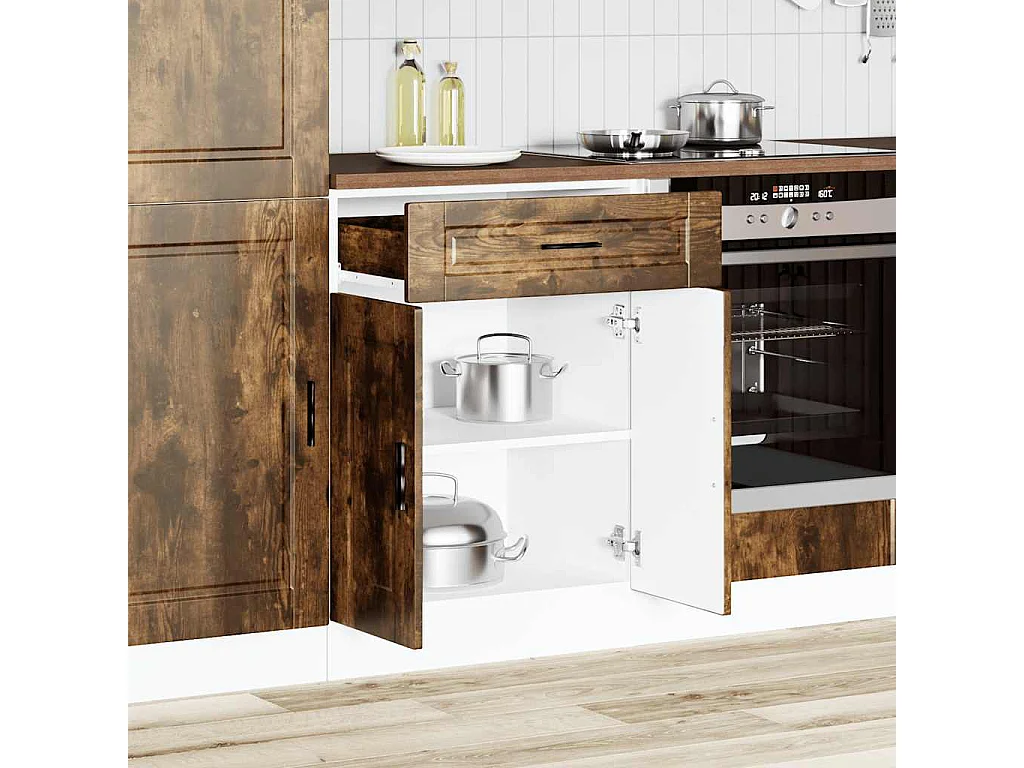 Armoire de cuisine Porto chêne fumé bois d'ingénierie