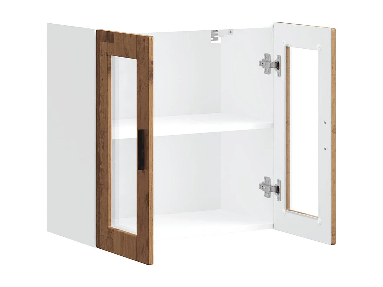 Armoire murale de cuisine avec porte en verre Porto vieux bois