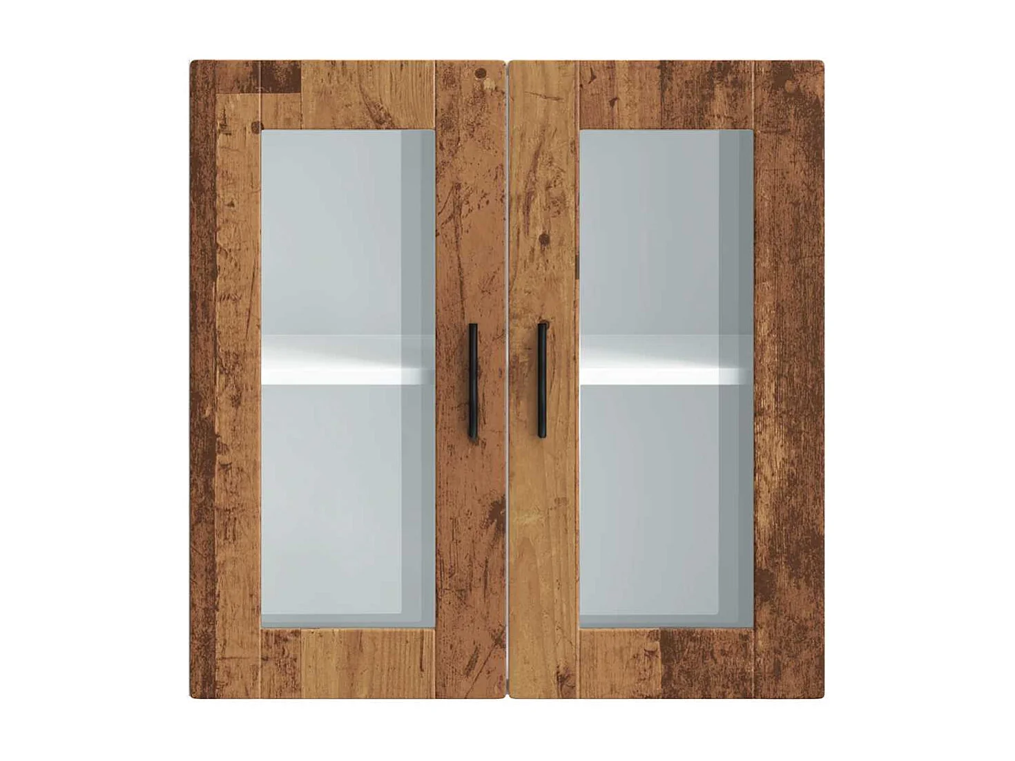 Armoire murale de cuisine avec porte en verre Porto vieux bois