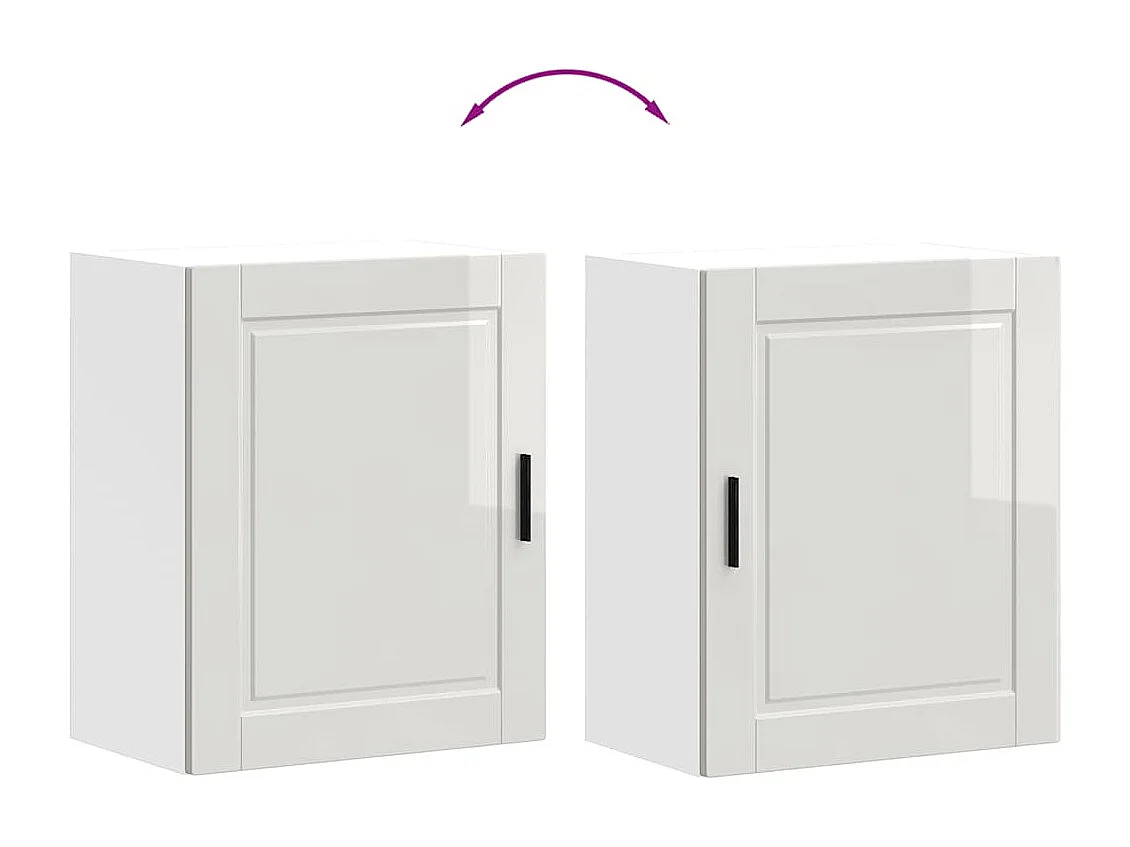 Armoire murale de cuisine Porto blanc brillant bois ingénierie