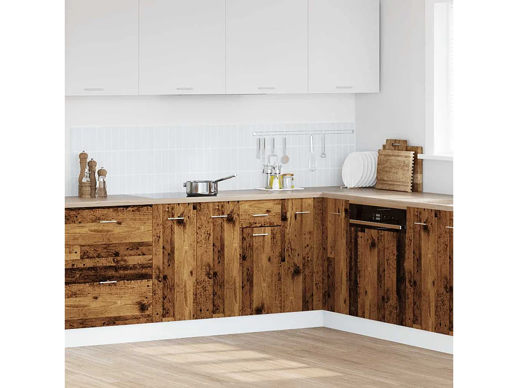 Armoire de plancher à tiroir vieux bois 40x46x81,5 cm