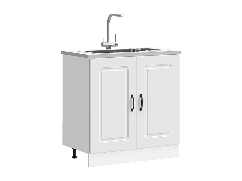 Meuble bas pour évier Kalmar blanc 80x46x81,5cm bois ingénierie