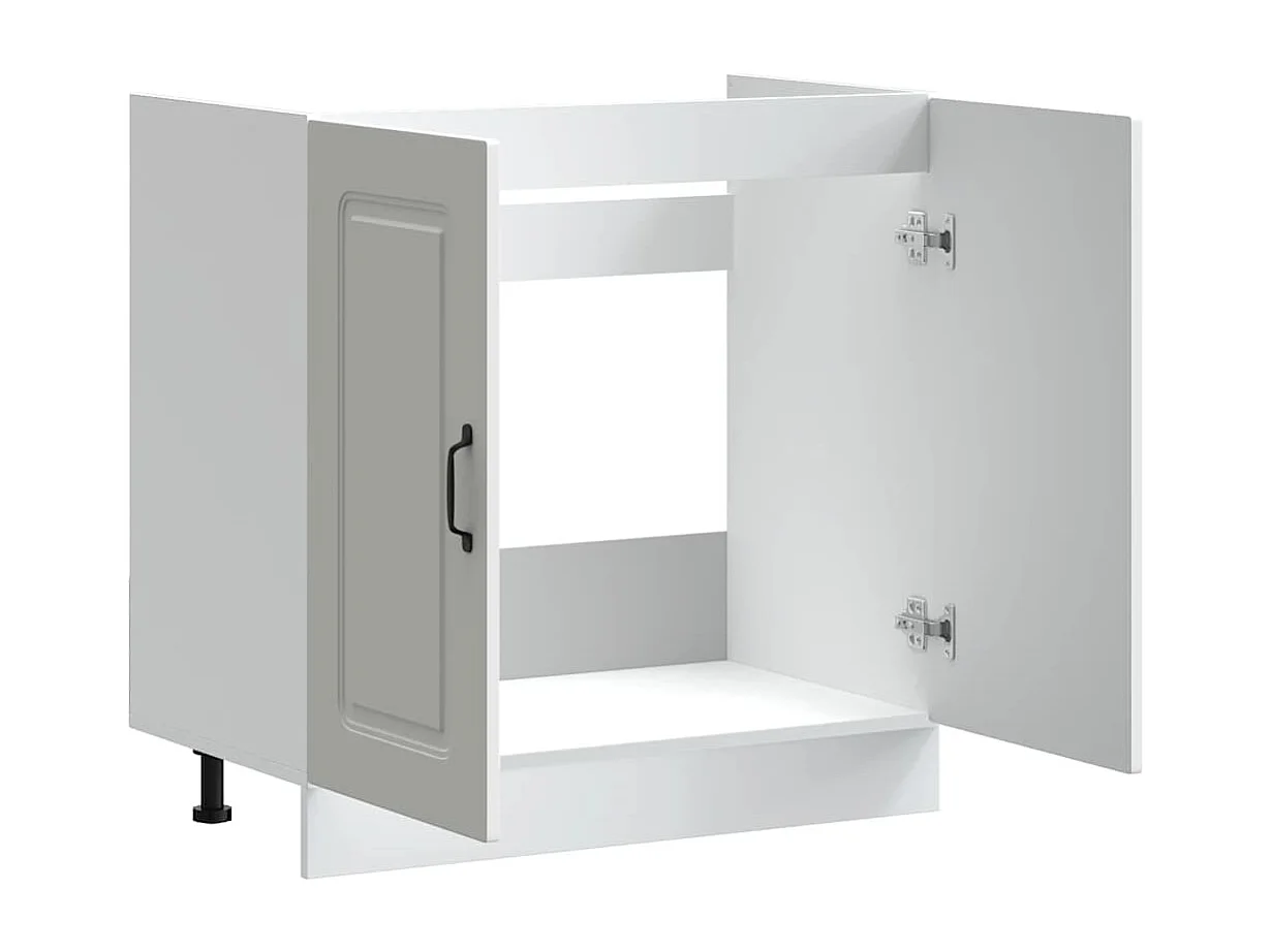 Meuble bas pour évier Kalmar blanc 80x46x81,5cm bois ingénierie