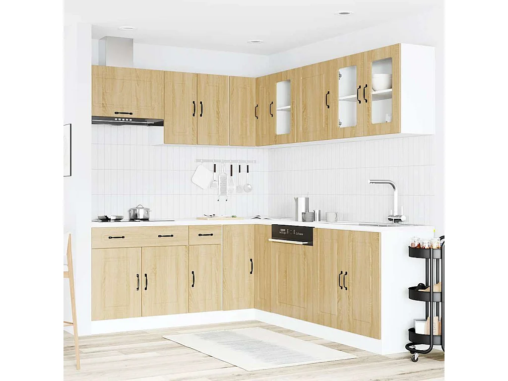 Set di mobili da cucina in legno ingegnerizzato Kalmar da 11 pezzi